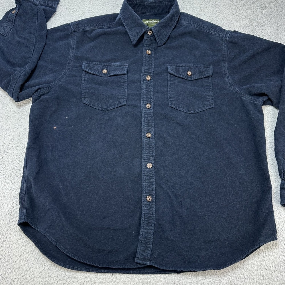 Eddie Bauer Shirt Men's XL Button Up Long Sleeve Heavyweight Workwear Work Shirt